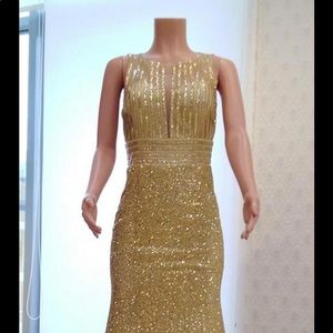 Gold Sequence Formal Dress